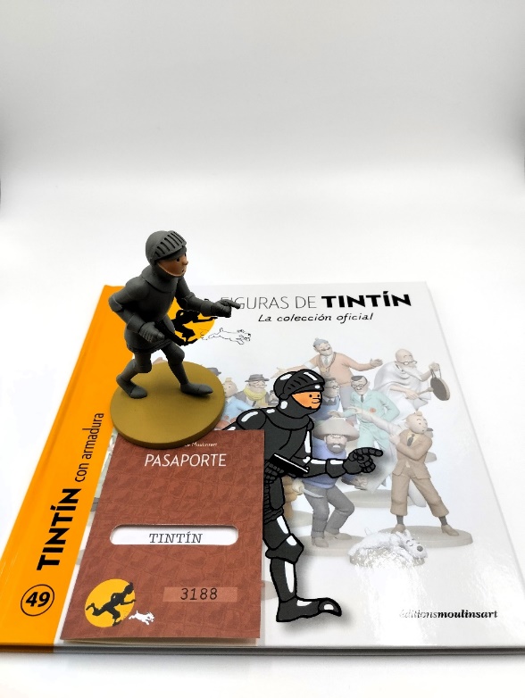 Figura de resina Tintin con armadura
